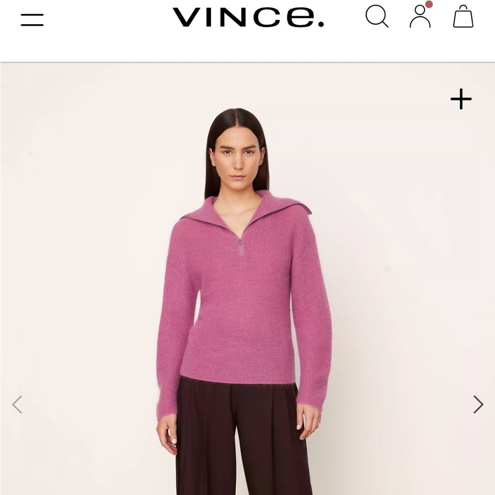 Vince Women's quarter zip crop Sweater